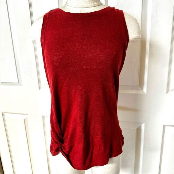 Athleta  red linen sleeveless top - Picture 8 of 9